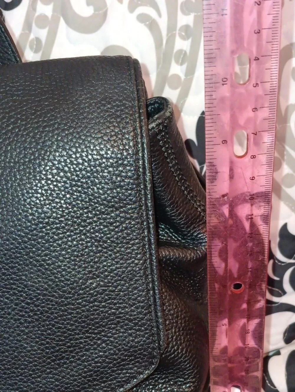 kate spade Black Pebbled Leather Drawstring Backpack